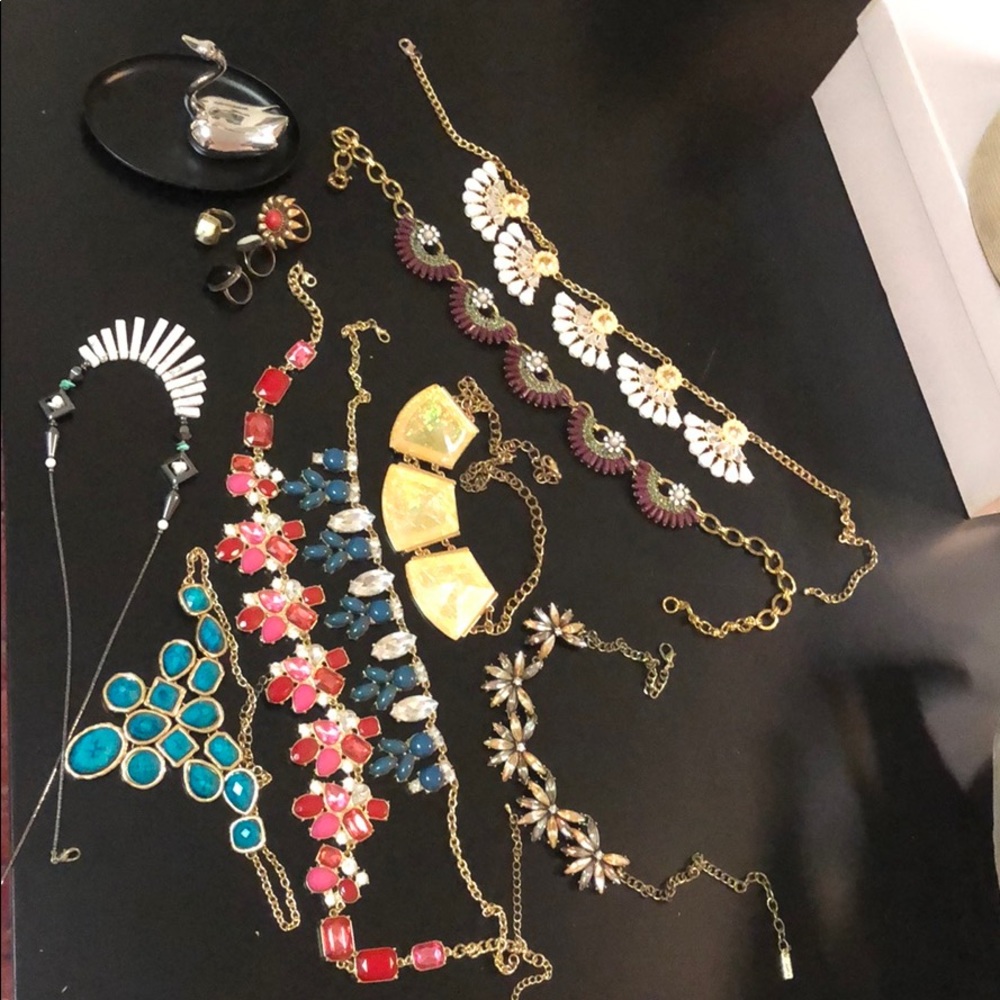LOT 8 choker collar statement Necklaces + 4 Rings